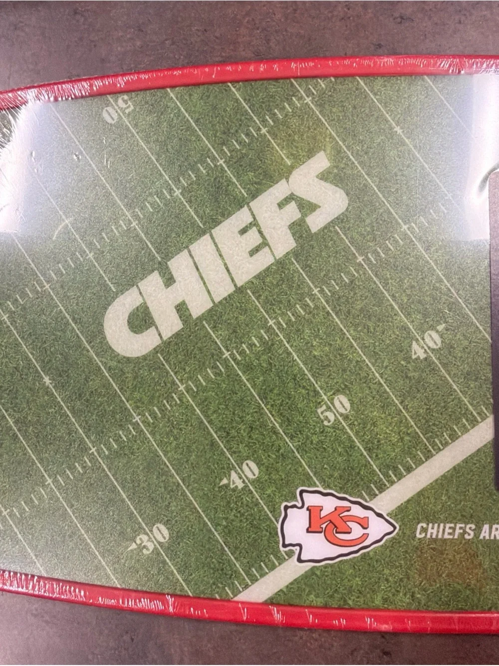 Kansas City Chiefs NFL Reversible Cutting Board - Green & Red New 14.5 x 9